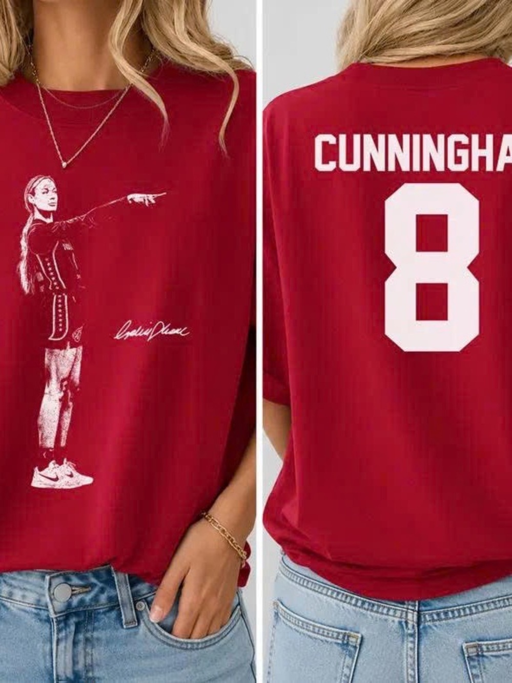 Sophie Cunningham spicy 8 basketball t shirt 2 sides